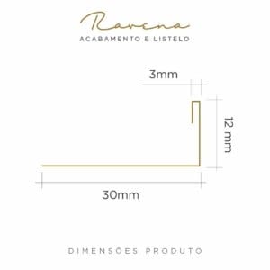 PERFIL VISCARDI RAVENA INOX DIMENSÕES - 12MM