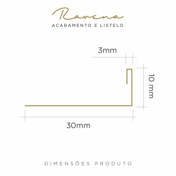 PERFIL VISCARDI RAVENA INOX DIMENSÕES - 10MM