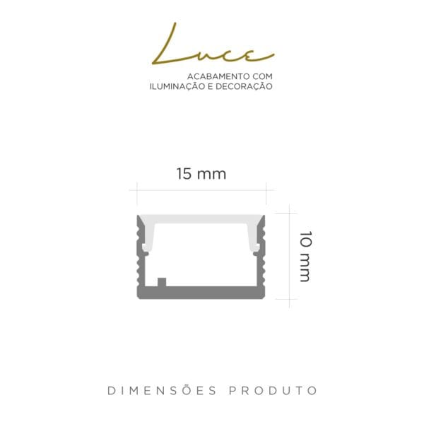 361 - PERFIL VISCARDI LUCE LINEAR 15MM - DIMENSÕES